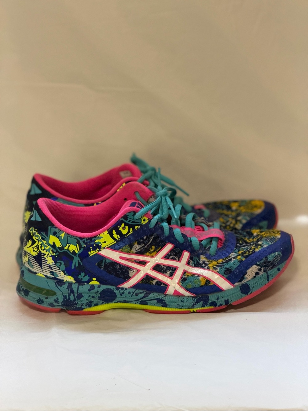 ASICS Women's Blue & Pink Multicolor Athletic Sneakers
